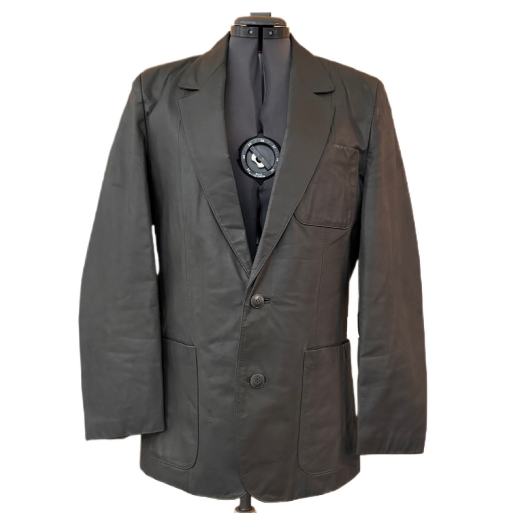 Vintage Leather Blazer Grey